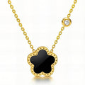 Collier Doré avec Pendentif Trèfle Noir