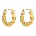 Twisted Gold Hoop Earrings